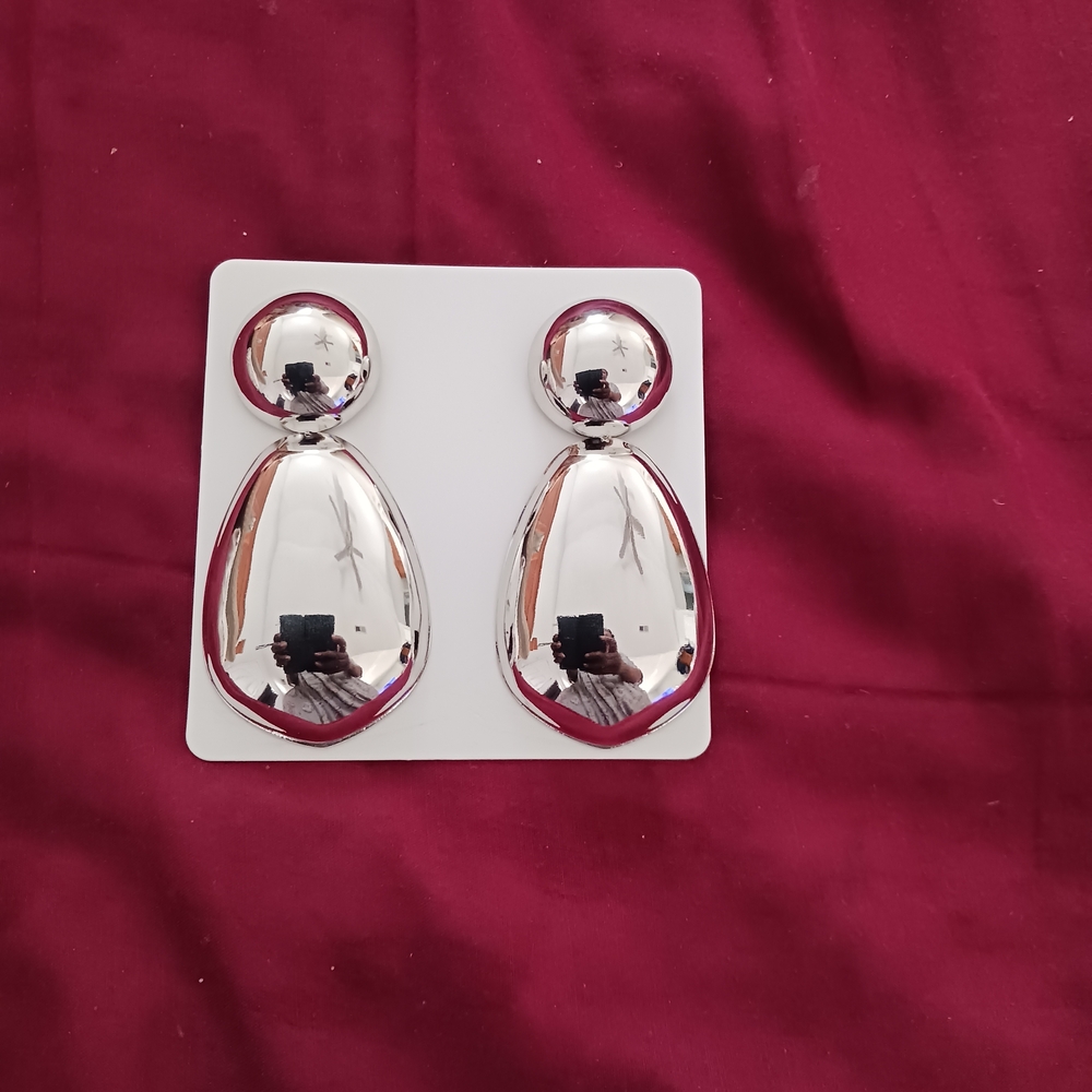 NWOT Silver Statement Earrings
